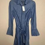 Banana Republic  TENCEL Fit-and-Flare Shirt Dress,Dark Denim SIZE 2 Photo 1