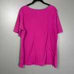 White Stag  Bright Pink Crochet Lace Stripe Boho Top - Size XL (16-18) - Women's Photo 5