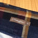 Navy and Yellow Plaid Slight Flare Small Trousers Blue Photo 1