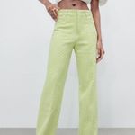 ZARA  GINGHAM STRAIGHT LEG PANTS GREEN SIZE S NEW Photo 9