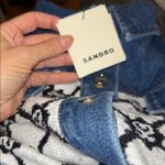 Sandro  Knit and Denim Coatigan Photo 5