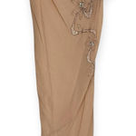 Inwear Size 8 Beaded‎ Floral Crepe Maxi Dress Beige Blush Asymmetric Fairycore Tan Photo 0