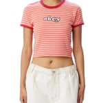 Obey striped ringer baby tee shirt top size xsmall Photo 0
