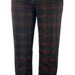 Sanctuary Brown Plaid High Rise Elastic Waist Straight Leg Trousers Pants Size S Photo 0