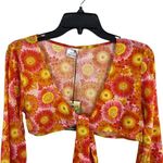 VDM the Label Orange Floral Coverup Crop Top Small New Photo 6