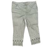 Chico's Chico’s So Slimming Girlfriend Slim Leg Lace Hem Crop Jeans Size 16 (Chico’s 3) Photo 1