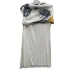 Desigual Women's White Black Yellow Daisy Print Short Sleeve Sheer Dress M Photo 2