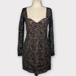 French Connection  Thora Lula Ponte Lace Jersey Dress Women's Large Black NWT Photo 1