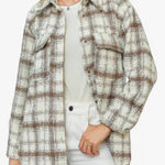 Polagram New With Tags  Neutral Plaid Shacket Sz M Photo 0