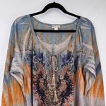 World Unity Sweater Womens XL Brown Boho Hippie Fairy Sparkle Flare Sleeve Photo 1