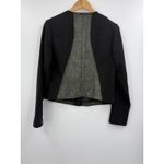 CAbi  Jacket‎ Womens Medium Black Green Tweed Snap Front Collarless Two Tone Photo 8