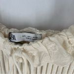ZARA  Cream Embroidered Ruffle‎ Trim Ribbed Knit Off The Shoulder Crop Top Size L Photo 5