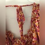 For Love & Lemons  FL&L Felicia Chiffon Midi Dress in Red Floral Size Medium Photo 9