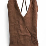 ZARA Chocolate Brown Ribbed Bodysuit Photo 0