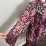 Loft  Dress Shift Ruffle Collar Lined Lightweight Floral Paisley Bold Bohemian Photo 3