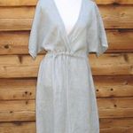 NWT Pure Lino 100% Linen V Neck Midi Dress S M L XL Tan Size undefined Photo 0