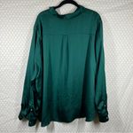 J.Crew  Green Drapey Satin‎ Button Up Top Photo 6