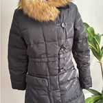 LISHIFENDI Women's Black Puffer Coat with Faux Fur Hood Size M Size M Photo 0