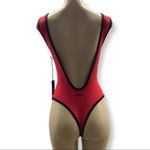 Alexis Ren Size Medium Tiger Eye One Piece Thong Bodysuit. New With Tags Red Photo 6