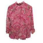 Ralph Lauren Lauren  Women‎ Button Top 1X Pink Paisley Cotton Boho Preppy Coastal Photo 1