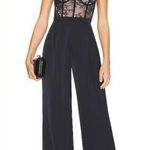 Katie May  Black Tink Lace Bustier Sleeveless Wide Leg Jumpsuit XL Photo 1