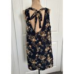 Rokoko  Womens Navy Blue Floral Sleeveless Tie Back A-Line Mini Dress Size M Photo 2