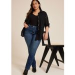 Maurice's M Jeans Plus Size Classic Straight Curvy High Rise Straight Jeans Long Photo 10