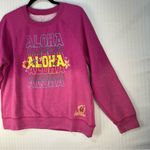 Disney  Hawaiian Aulani “Aloha” Pink Ombré Crewneck Sweatshirt Women’s Size Large Photo 4