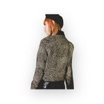 new Valfre ☻︎ January Crop Jacket ☻︎ Leopard Print ☻︎ Black Vinyl Collar ☻︎ XS Brown Photo 1