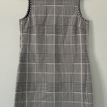 Theory  Black Cream Houndstooth Plaid Sleeveless Shift Above the Knee Dress 2 Photo 0