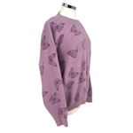 Le lis Collection Butterfly Print Purple Oversized Sweater Size Medium Photo 5