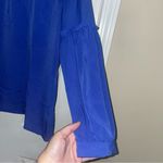 Talbots  Long Sleeve Ruffle Sleeve Royal Blue Top Size Large Photo 4