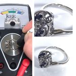 14KT SOLID WHITE GOLD DIAMOND & SAPPHIRE VINTAGE .64 TOTAL CARAT RING Photo 11
