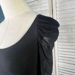 FOUR STARS Black Bodycon Mini Dress with Mesh Half Sleeves Photo 1