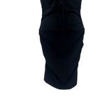 Anthropologie Nicole Miller Strappy Lace up Tie Cutout Ruched Mini Dress Black Small Photo 6