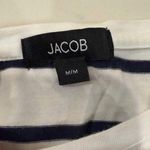 Jacob Short Sleeve Striped White/Navy Blue Shirt Women's Medium Nautical Sailor White Photo 2