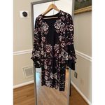 MSK Bell Sleeve V Neck Dress White and Black Medium Photo 1