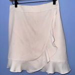 Club Monaco  Baby Pink Faux‎ Wrap Ruffled Mini Skirt EUC Size 6 Photo 0