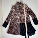 IC by Connie K Crushed Velvet Tunic Top Small Asymmetrical Hem Witchy Whimsigoth Brown Photo 7