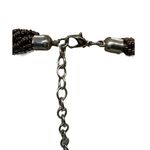 Multi Strand Seed Bead Necklace Copper Blue Glass Beads Collar Choker Adj 21" Photo 3