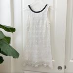 ASTR  White Lace Dress Black Leather Trim XS Photo 7