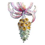 Vintage 1940's Marcel Boucher Grape Brooch Crystal Rhinestone Enamel Pin Pink Photo 1