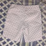 Mario Serrani Italy Chino Bermuda Shorts Womens 4 Grey White Geometric Stretch Photo 1