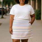 Croft & Barrow  Multicolored Striped Knit Skort Size Large Photo 0