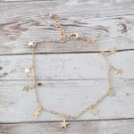 Gold Tone Anklet with Star Charms Photo 2