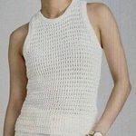 Madewell  Crochet Tank Top Knit Crewneck Sweater Boho Ivory Racerback NO992 XXS Photo 0