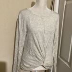 Drew Shirt Womens Small Gray Long Sleeve Knot Front Lightweight Pullover Top Photo 0