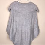 Loft Women’s Wool Blend Gray Button-Up Versatile Cape Poncho Sweater Photo 8