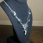 Sterling Silver Old Southwest White Buffalo Turquoise Cabochon Link Necklace 925 Photo 3