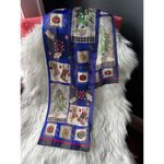 Liz Claiborne Silk Blue Holiday Patterned Scarf Photo 2